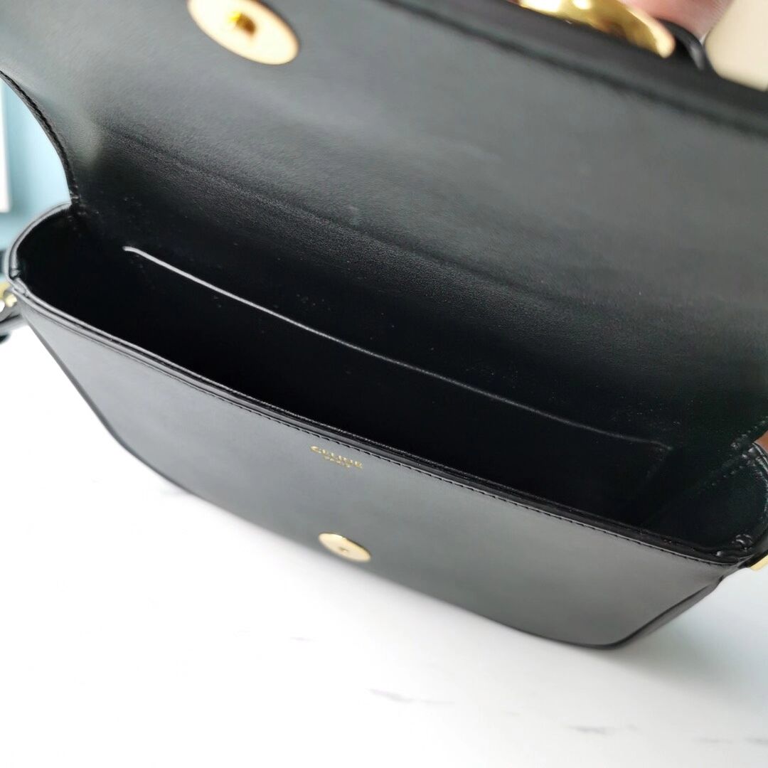 Celine SMALL CLASSIC BAG IN BOX CALFSKIN CL91373 black