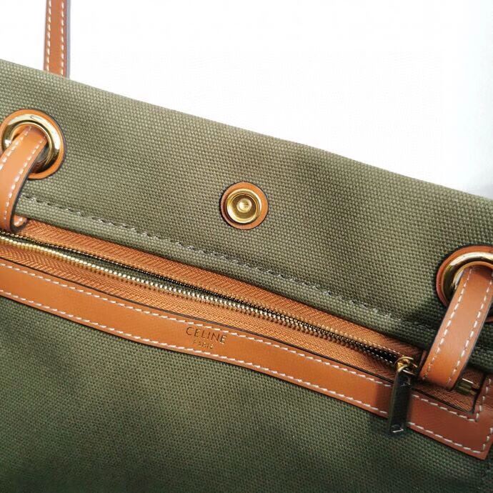 Celine Original Leather shopping Bag CL92172 blackish green