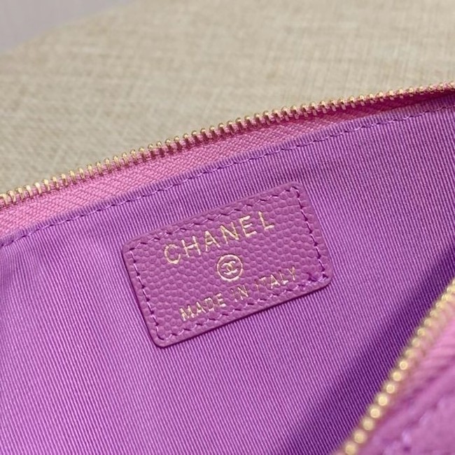 BOY CHANEL Calfskin Leather Card packet AP1482 Lavender