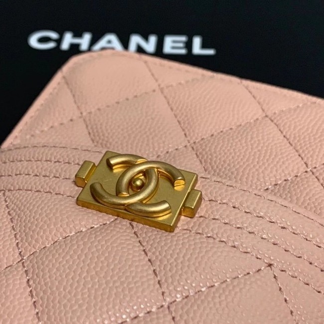 BOY CHANEL Calfskin Leather Card packet AP1482 pink