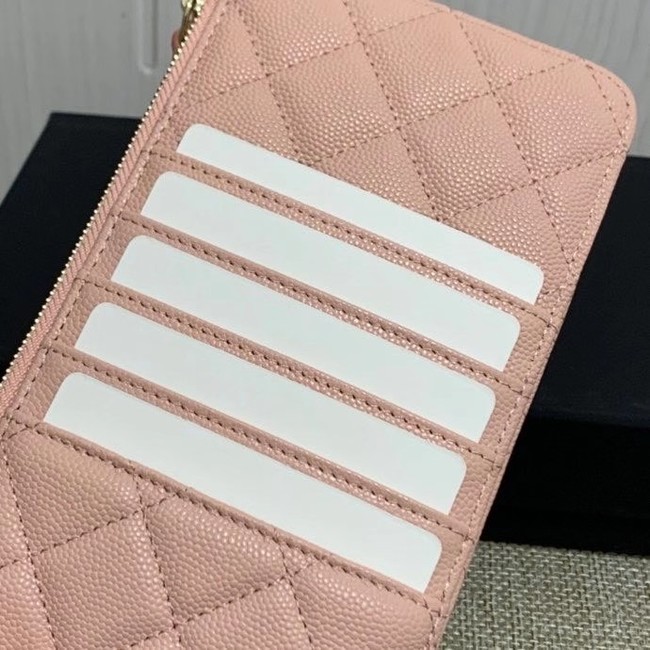 BOY CHANEL Calfskin Leather Card packet AP1482 pink