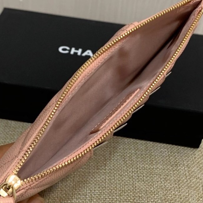 BOY CHANEL Calfskin Leather Card packet AP1482 pink