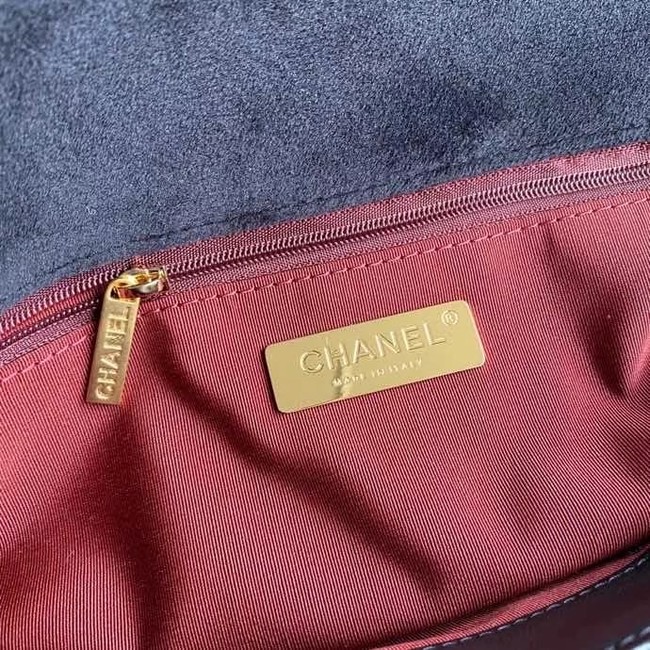 Chanel 19 flap bag velvet AS1161 black