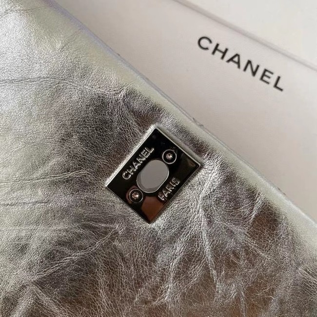 Chanel Flap Bag with Top Handle A92991 silver