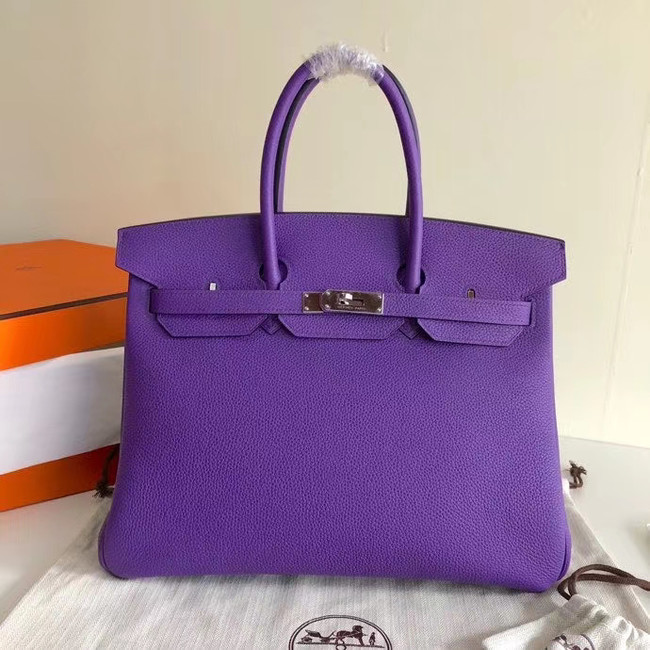 Hermes Birkin Bag Original Leather 35CM 17825 purple