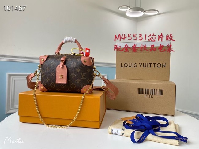 Louis vuitton original leather PETITE MALLE SOUPLE M45531 Peach