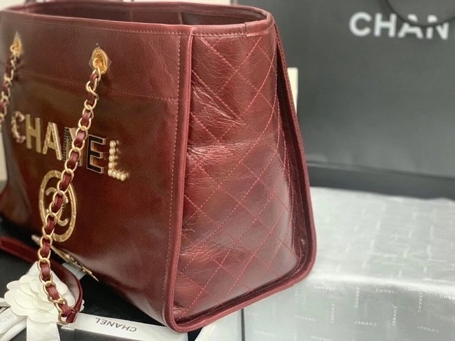 Chanel shopping bag A67001 Burgundy
