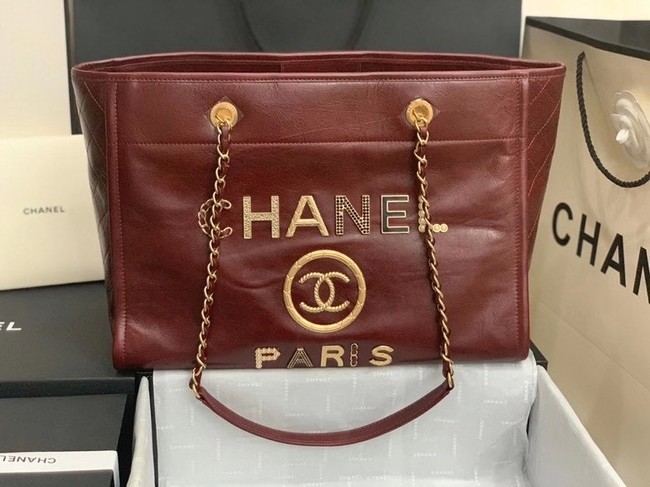 Chanel shopping bag A67001 Burgundy