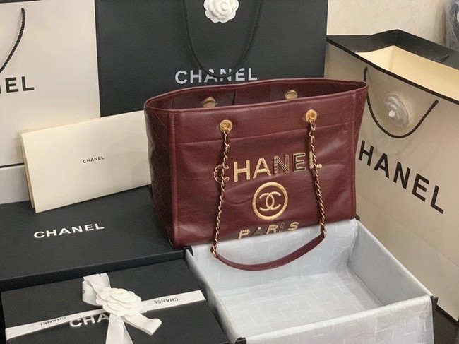 Chanel shopping bag A67001 Burgundy