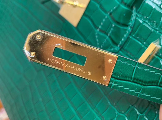 Hermes Birkin Bag Original Leather crocodile HBK35 green