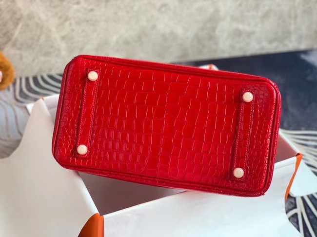 Hermes Birkin Bag Original Leather crocodile HBK35 red