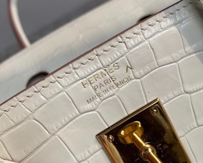 Hermes Birkin Bag Original Leather crocodile HBK35 white