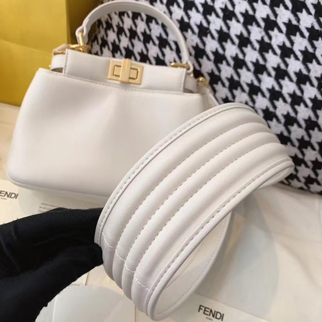 Fendi PEEKABOO ICONIC MINI nappa leather bag 8BN244 white