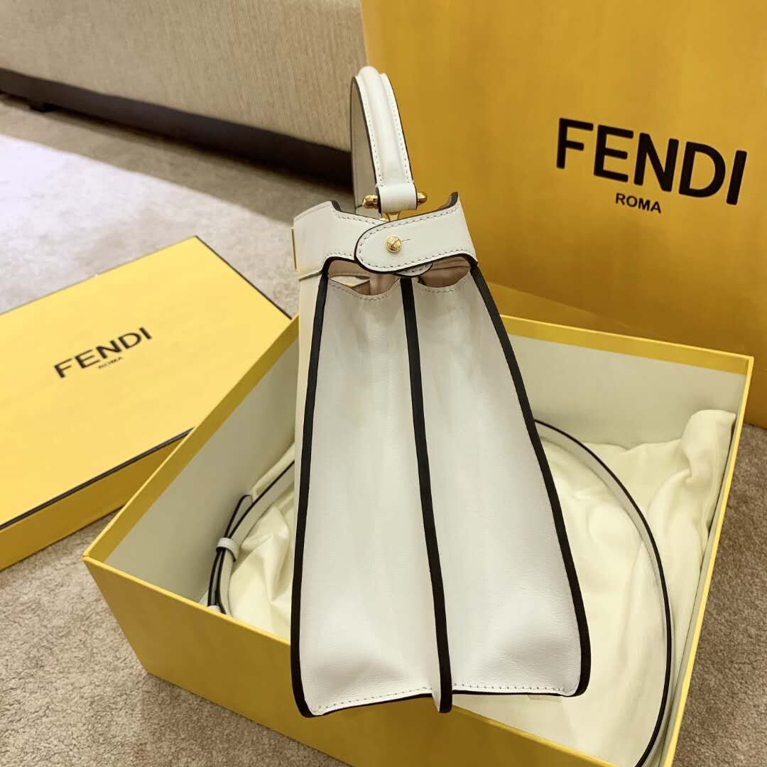 Fendi PEEKABOO ISEEU EAST-WEST WHITE leather bag 8BN323