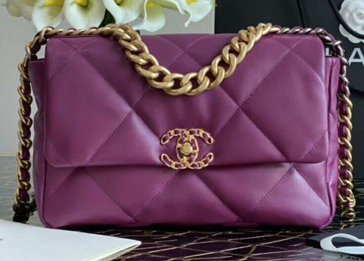 Chanel 19 flap bag AS1160 purple