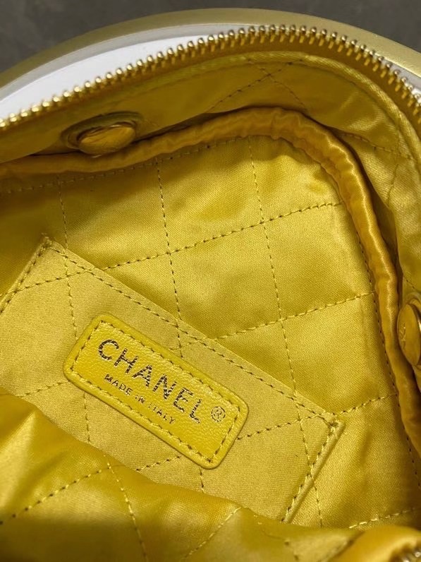 Chanel small diamond bag Grained Calfskin & Gold-Tone Metal AS2201 yellow