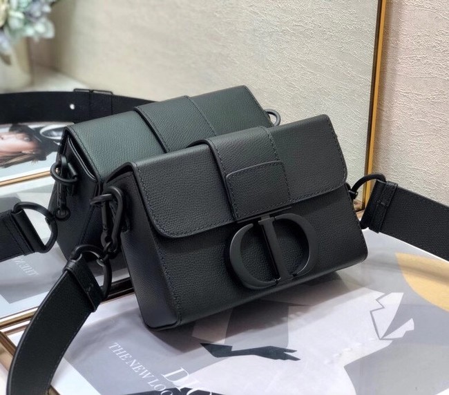 DIOR 30 MONTAIGNE BOX BAG Black Ultramatte Grained Calfskin M9204S