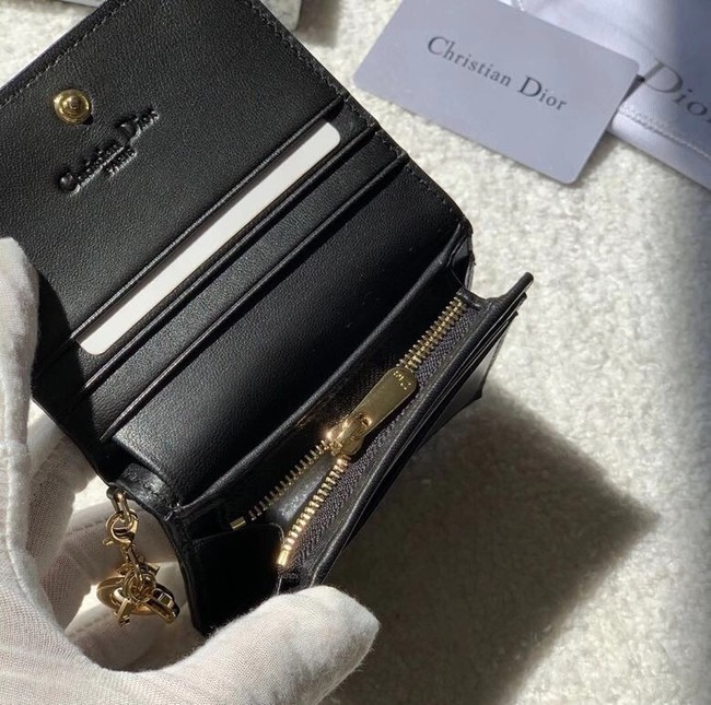 MINI LADY DIOR WALLET Cannage Lambskin S0178 black