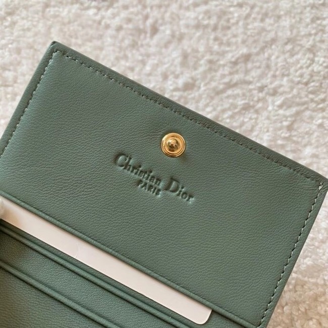 MINI LADY DIOR WALLET Cannage Lambskin S0178 green