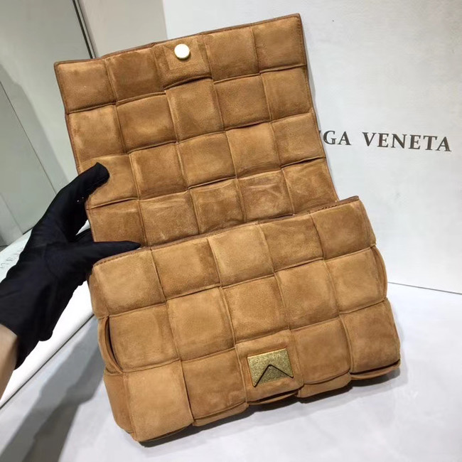 Bottega Veneta PADDED CASSETTE BAG suede 591970 brown