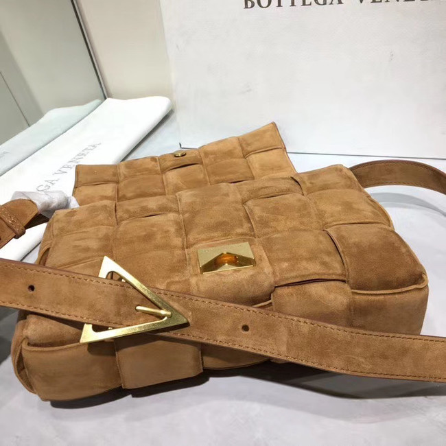 Bottega Veneta PADDED CASSETTE BAG suede 591970 brown