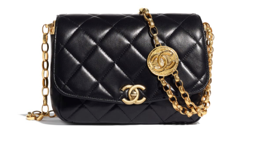 Chanel flap bag Lambskin & Gold-Tone Metal AS2222 black