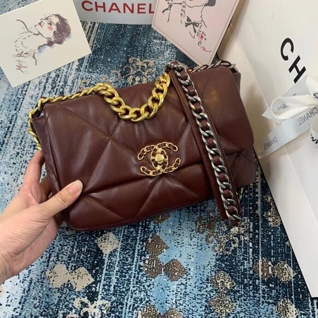 Chanel 19 flap bag AS1160 Burgundy