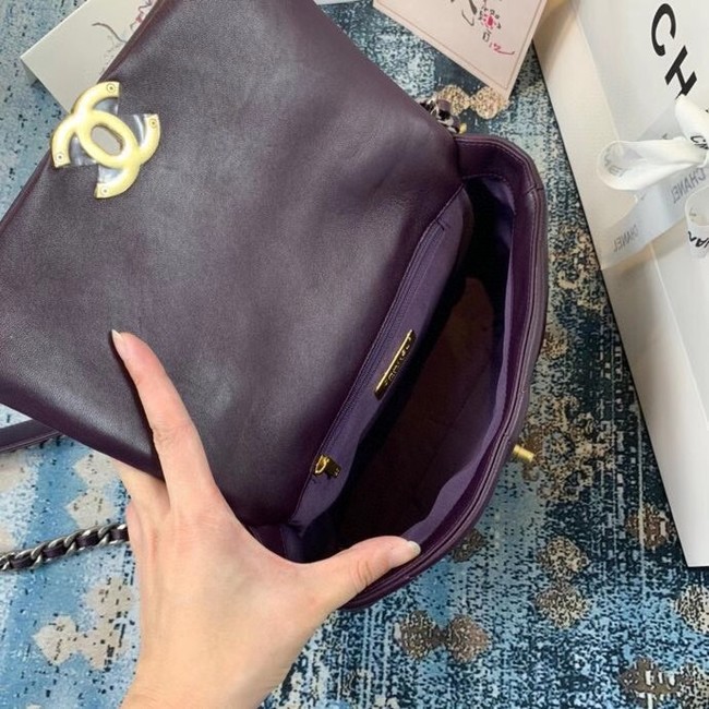 Chanel 19 flap bag AS1160 deep purple