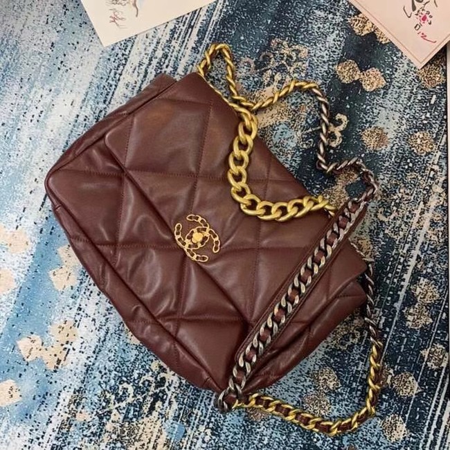 Chanel 19 flap bag AS1161 Burgundy