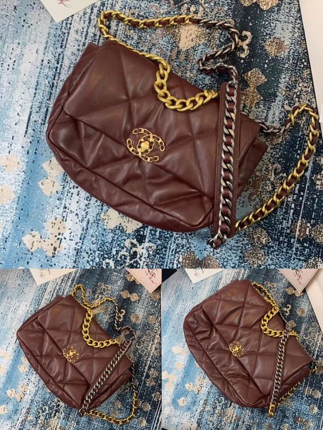 Chanel 19 flap bag AS1162 Burgundy