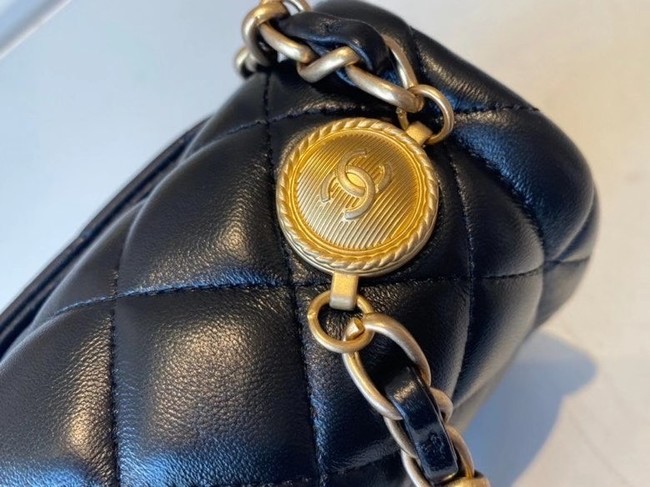Chanel flap bag Calfskin & Gold-Tone Metal AS2055 black