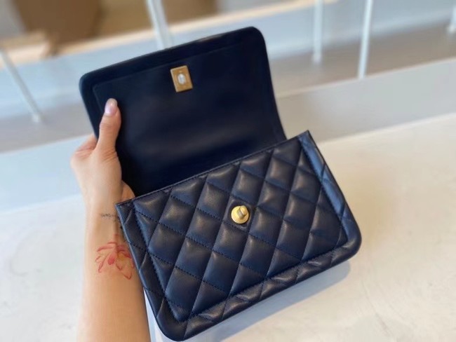 Chanel flap bag Calfskin & Gold-Tone Metal AS2055 Royal Blue