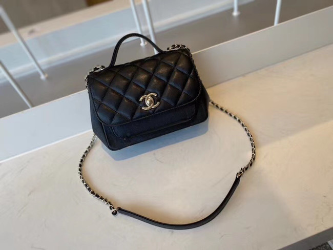 Chanel small flap bag Calfskin & Gold-Tone Metal A93749 black