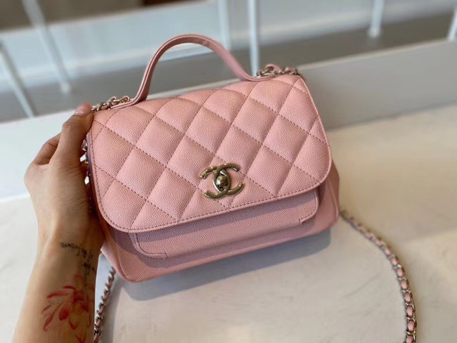 Chanel small flap bag Calfskin & Gold-Tone Metal A93749 pink