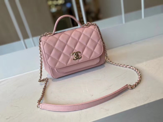 Chanel small flap bag Calfskin & Gold-Tone Metal A93749 pink
