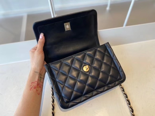 Chanel flap bag Calfskin & Gold-Tone Metal AS2055 black