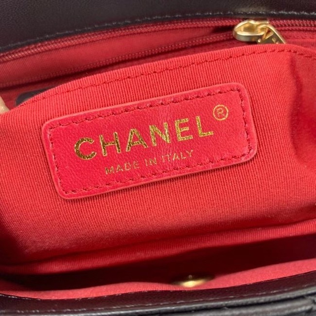 Chanel small flap bag Lambskin & Gold-Tone Metal AS2204 black
