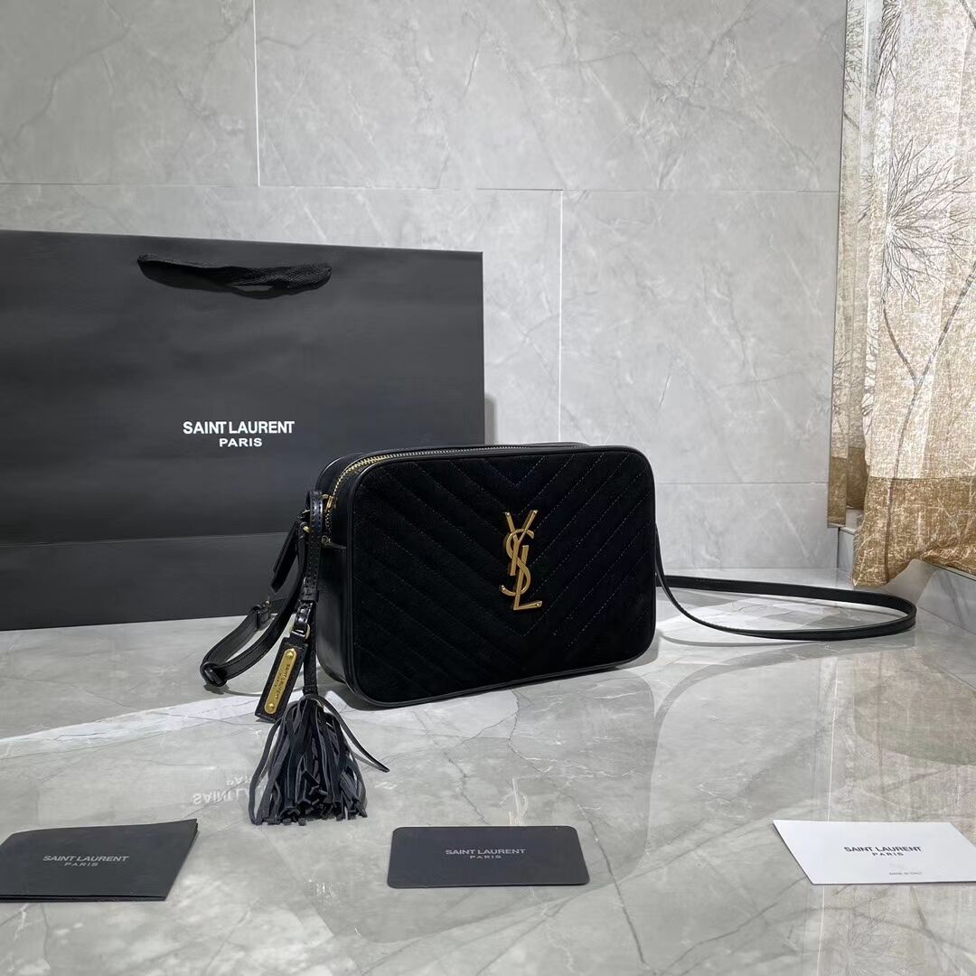 Yves Saint Laurent IN SUEDE AND SMOOTH LEATHER Y520534E black