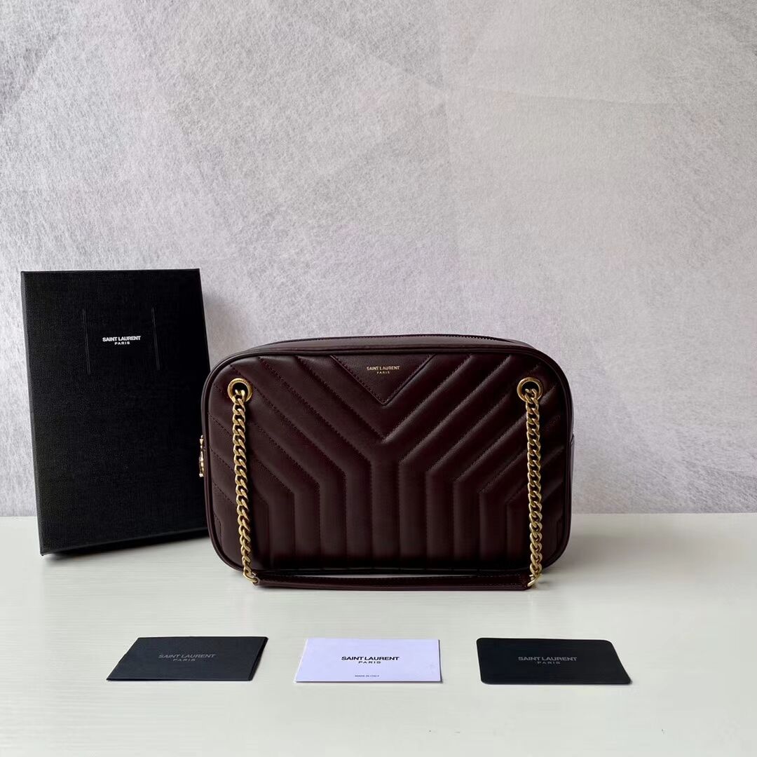Yves Saint Laurent Calfskin Leather Shoulder Bag Y625386 Burgundy