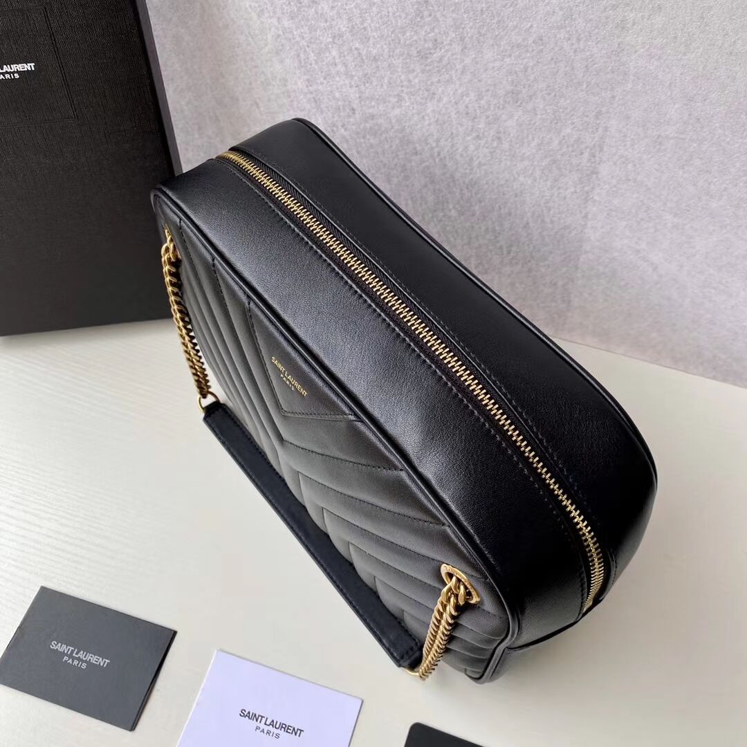 Yves Saint Laurent Calfskin Leather Shoulder Bag Y625386 black