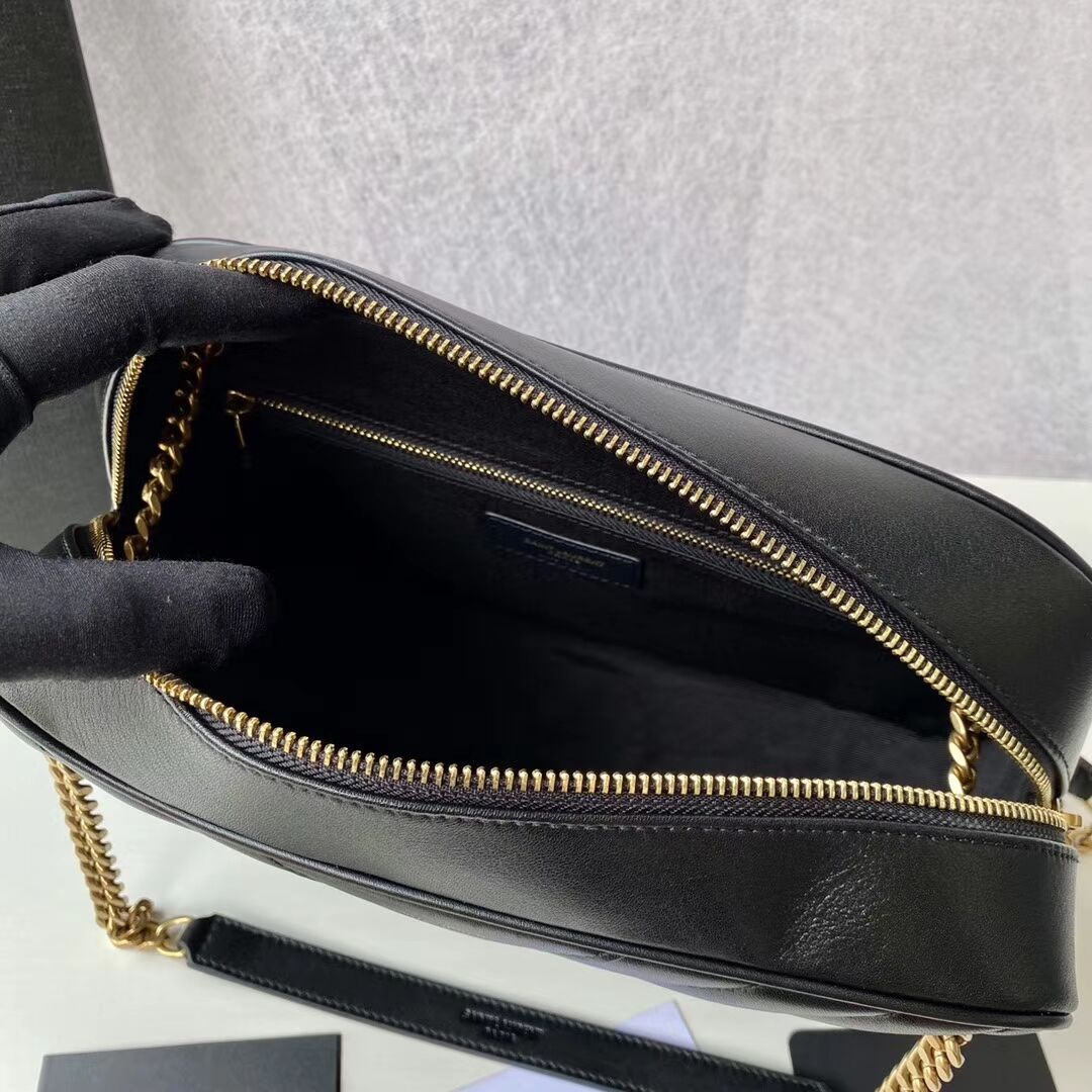 Yves Saint Laurent Calfskin Leather Shoulder Bag Y625386 black