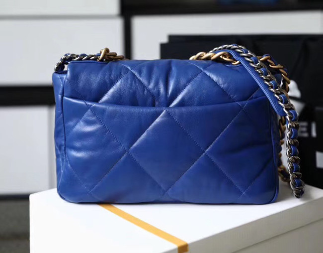Chanel 19 flap bag AS1161 blue