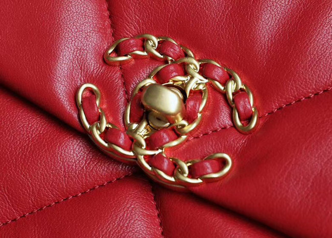 Chanel 19 flap bag AS1161 red