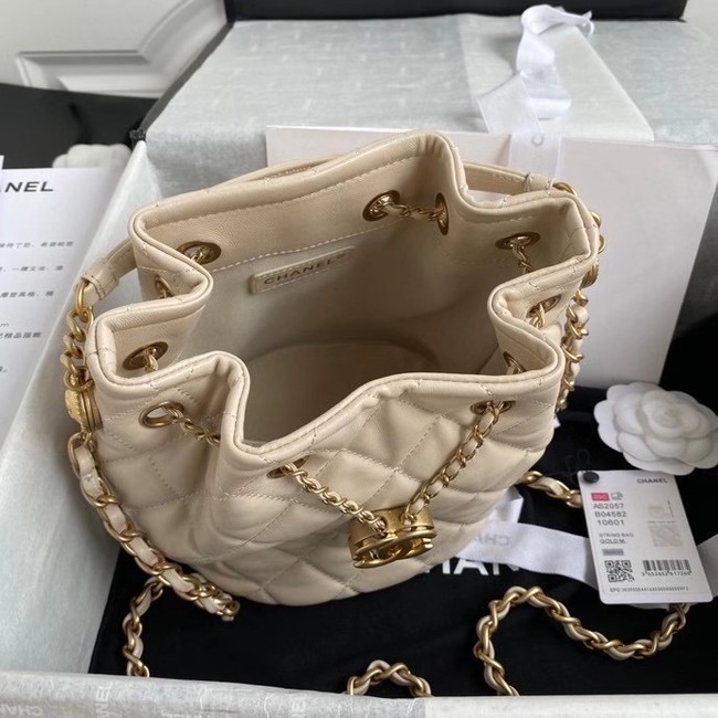 Chanel Drawstring Sheepskin bag AS2057 Beige