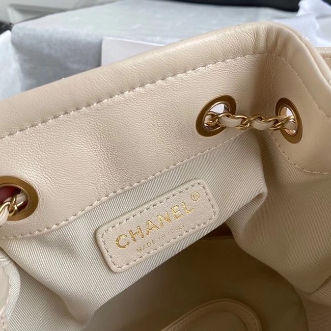 Chanel Drawstring Sheepskin bag AS2057 Beige