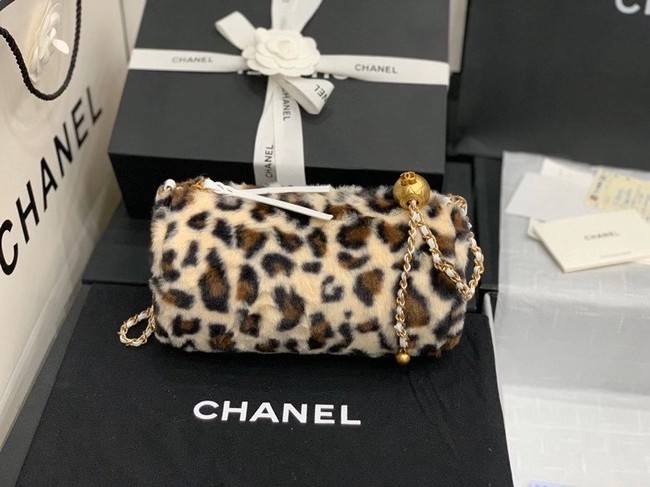 Chanel Mink hair Leopard Print AS1899 Beige