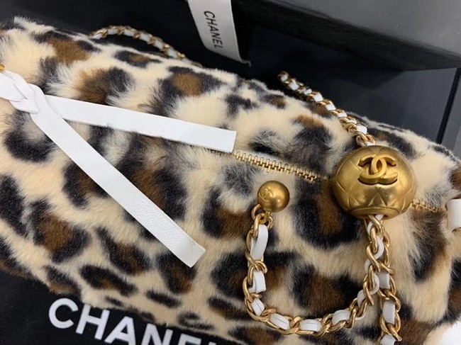 Chanel Mink hair Leopard Print AS1899 Beige