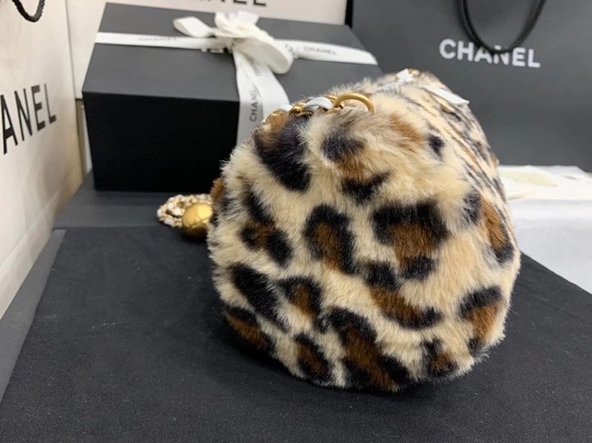 Chanel Mink hair Leopard Print AS1899 Beige