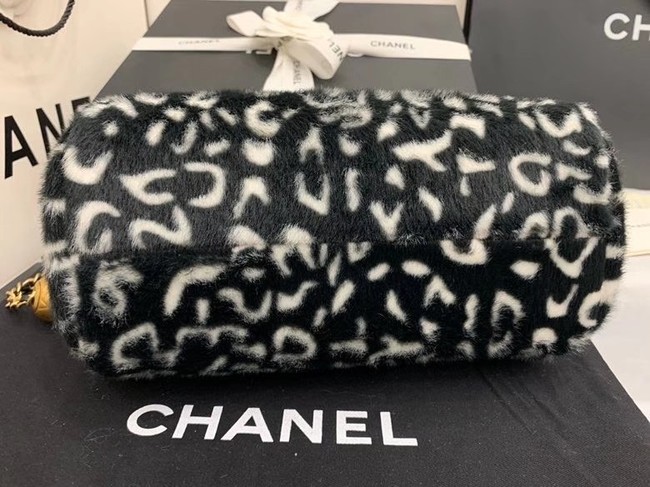 Chanel Mink hair Leopard Print AS1899 black