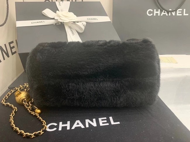 Chanel Mink hair Leopard Print AS1899 black